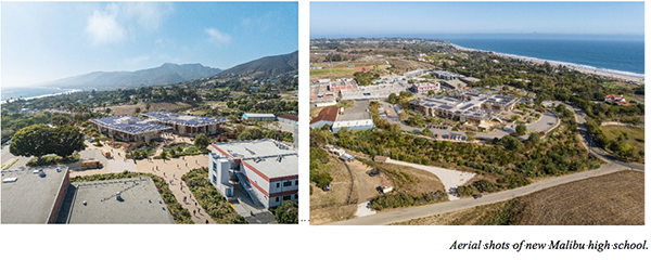 Aerial view of new Malibu High School project