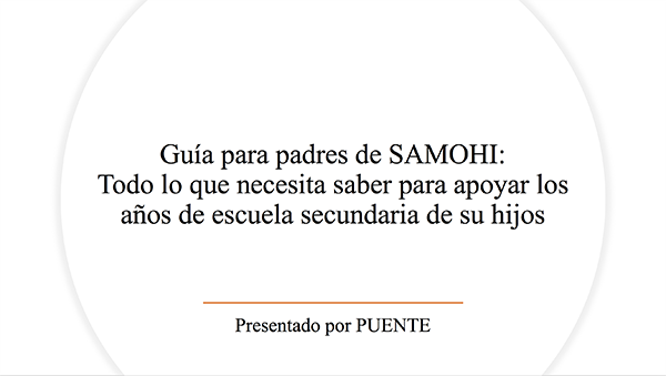 Cover page for Puente Parent Guide