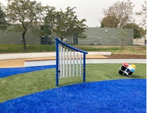 The new playground includes chimes. 