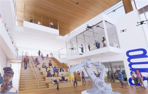 A pitch space, envisioned for Phase 3, would teach students skills needed by entrepreneurs. 