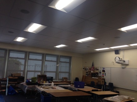 New ceiling tiles inside. 