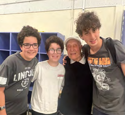  LMS students with Joe Samuels