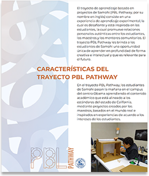 Spanish-language version of the PBL Pathway brochure for school year 2022-23