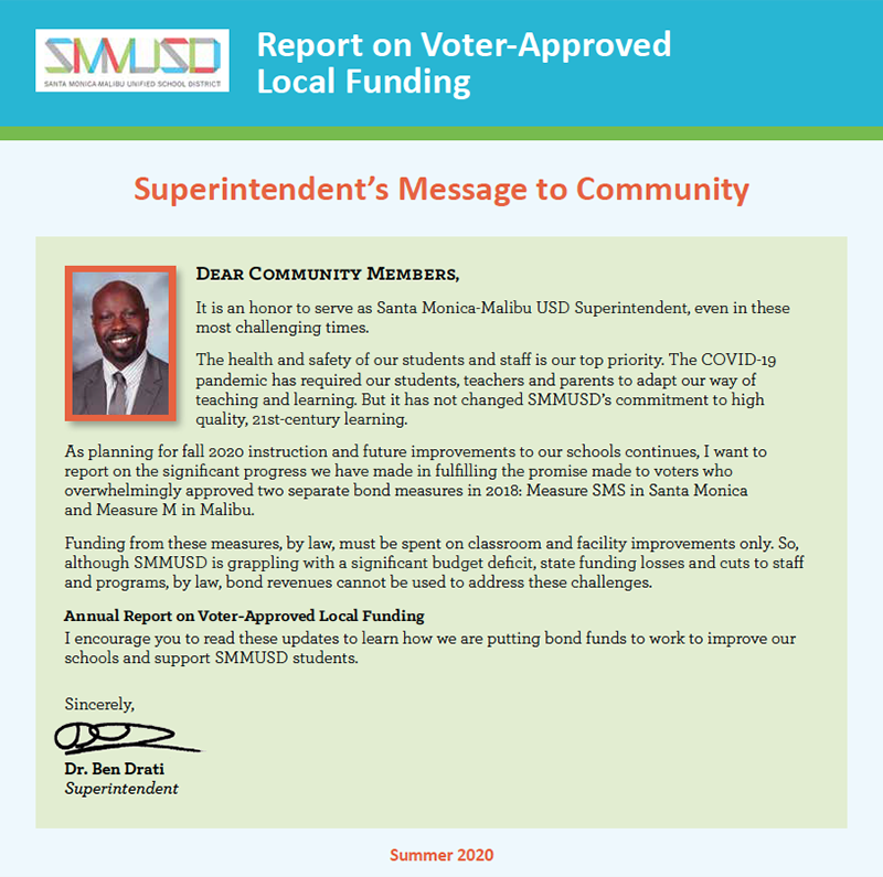 Superintendent's Report on Voter-approved Local funding 