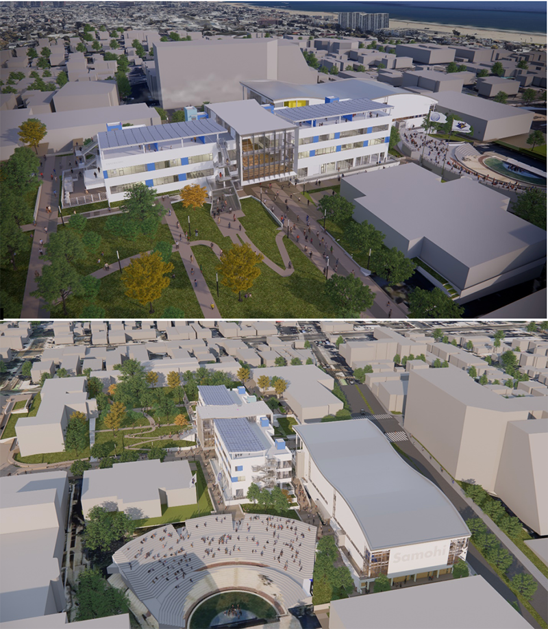 aerial views of Samohi gym and Greek Theater