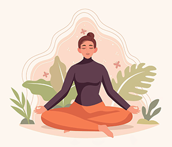 girl meditating illustration