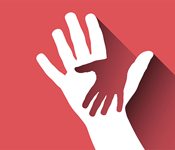 two hands symbolizing support