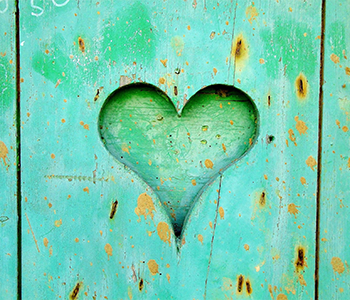 cutout of a wooden heart