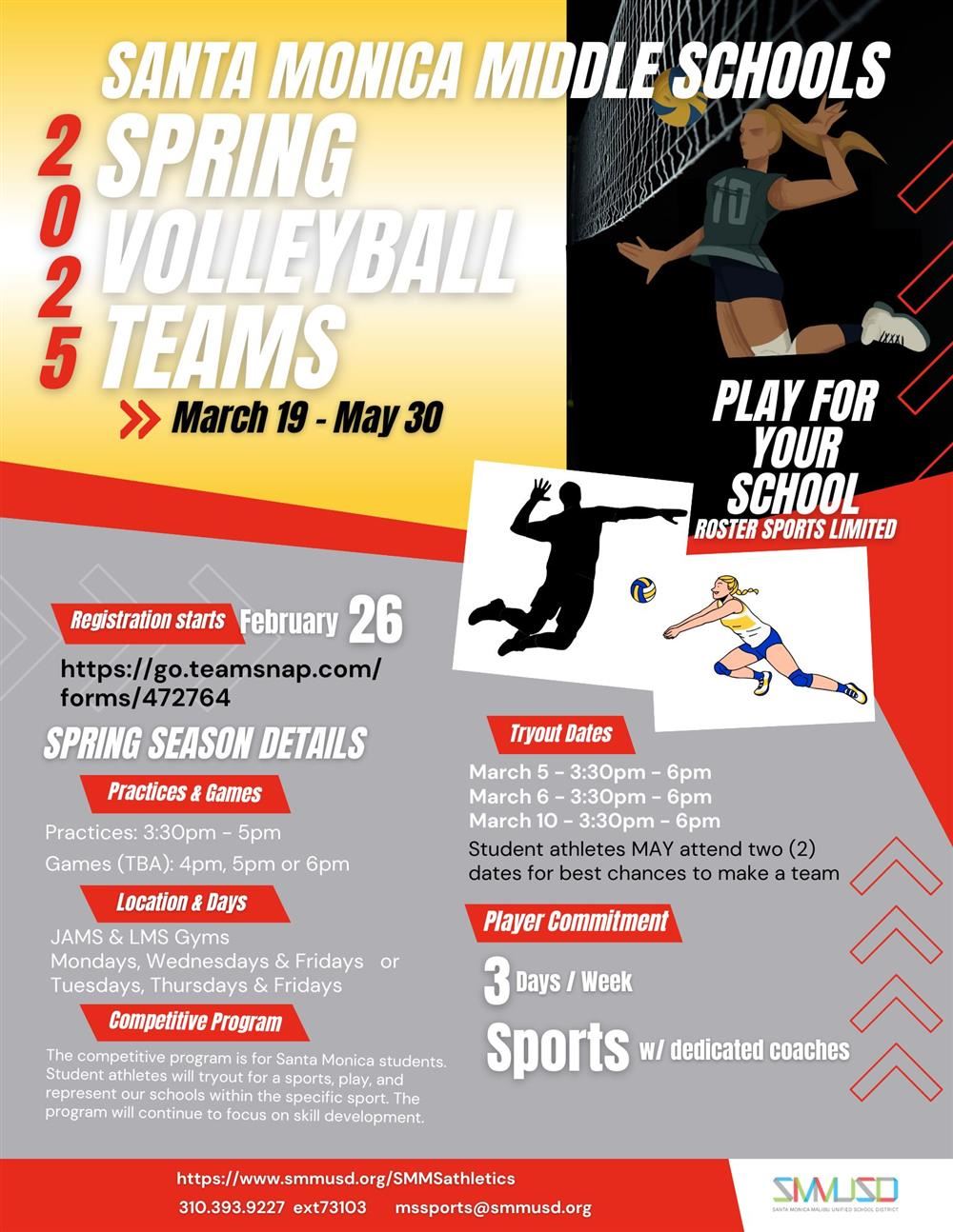 Spring volleyball tryouts