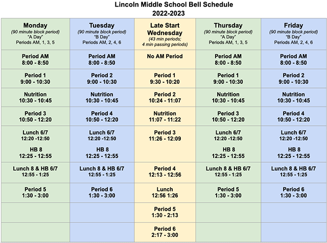 Bell Schedule